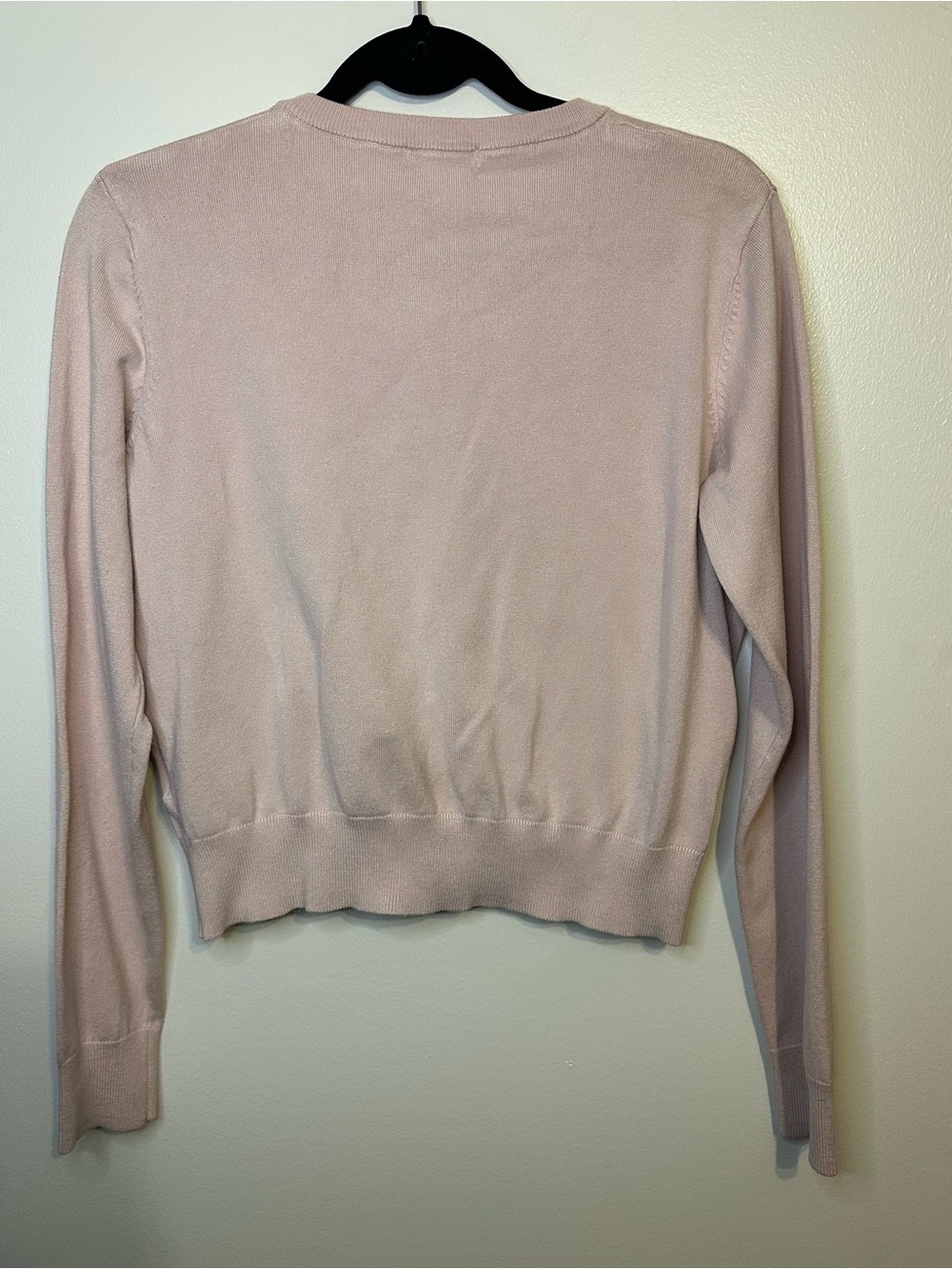 H&M Lightweight Pink Crewneck Cardigan Sweater - Picture 6 of 6